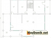 Планировка двухэтажного дома из профилированного бруса ПБ-301-2 - схема первого этажа